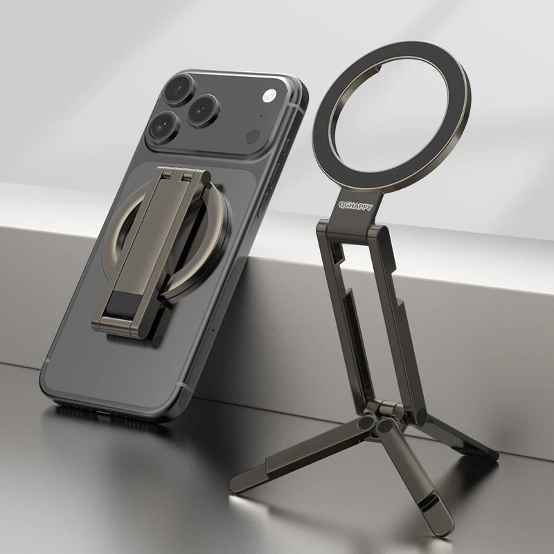 Foldable MagSafe Phone Tripod — Pocket Desk Stand for iPhone 12–16