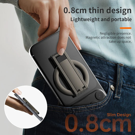 Foldable MagSafe Phone Tripod — Pocket Desk Stand for iPhone 12–16