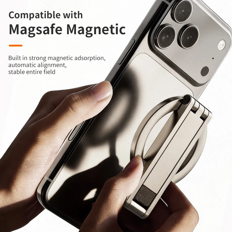 Foldable MagSafe Phone Tripod — Pocket Desk Stand for iPhone 12–16